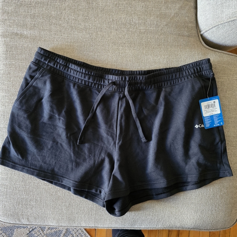 NWT Columbia 3" Black Shorts Women Plus Size XxL With Pockets And Drawstring - Picture 2 of 7